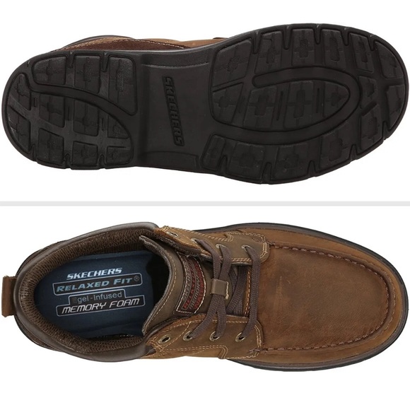 Men’s Skechers Boots Shoe  Chukka Leather Waterproof  Sz 8 no box Never Worn - Picture 3 of 7